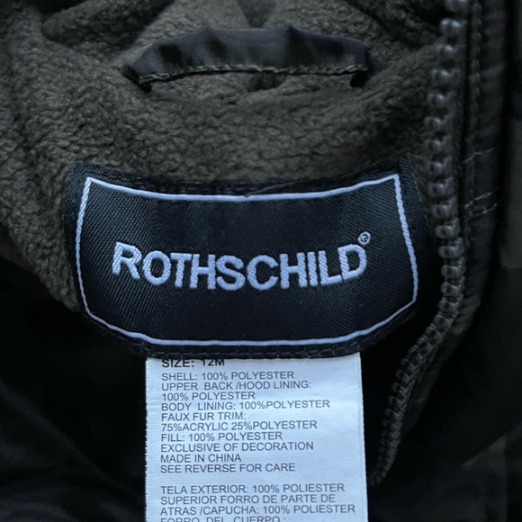 Rothschild camo footed pram snowsuit size 12 months Preowned winter snow - Picture 3 of 4